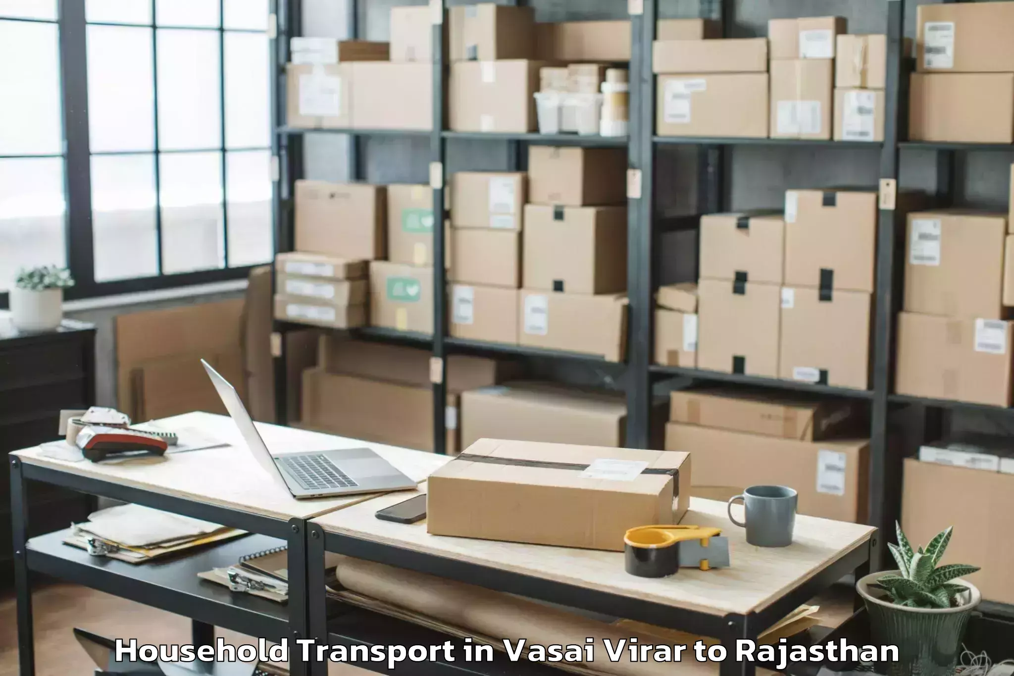 Get Vasai Virar to Chittorgarh Household Transport